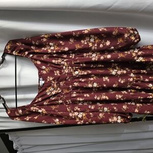 Floral Burgundy Dress
